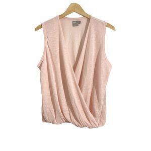 ASOS Pink Surplice Wrap Front Sleeveless Top, Plus Size 14